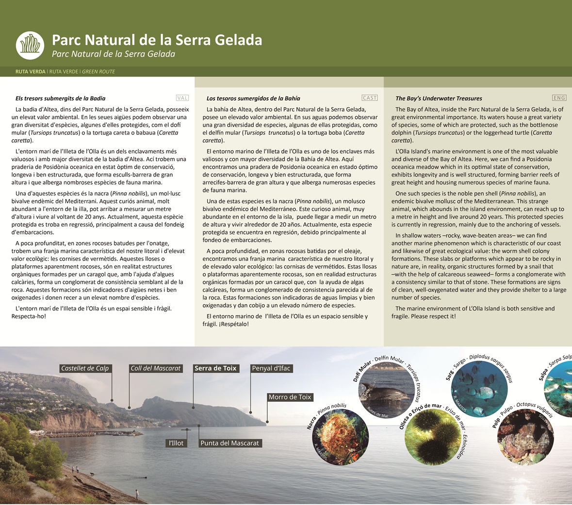 Panel explicativo Parque Natural Serra Gelada