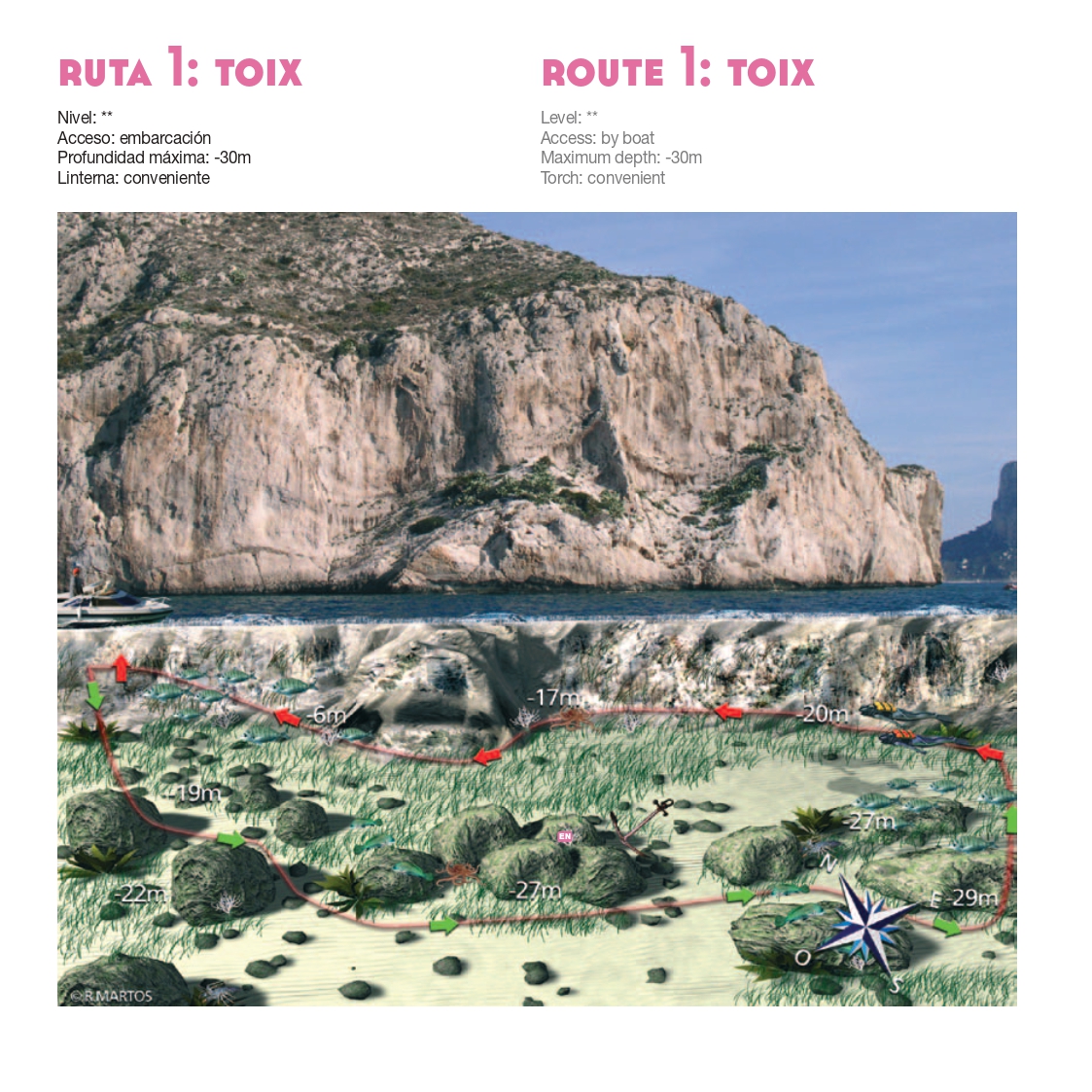 Ruta de submarinismo en Toix